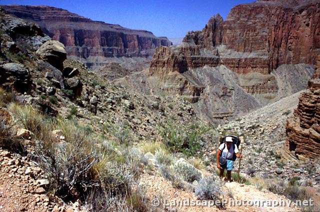 Climbing the Redwall on Thunder River Trail